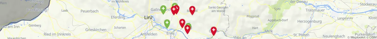 Kartenansicht für Apotheken-Notdienste in der Nähe von Rechberg (Perg, Oberösterreich)